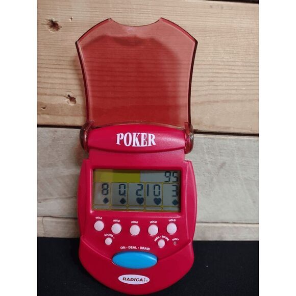 VTG Radica 2001 Pocket Poker Red Flip Top Handheld Game **Tested** - Picture 1 of 2